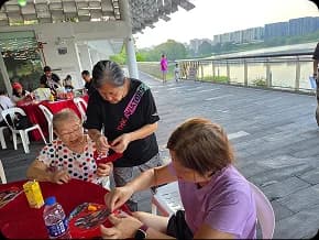 Seniors taking part in a community activity session.